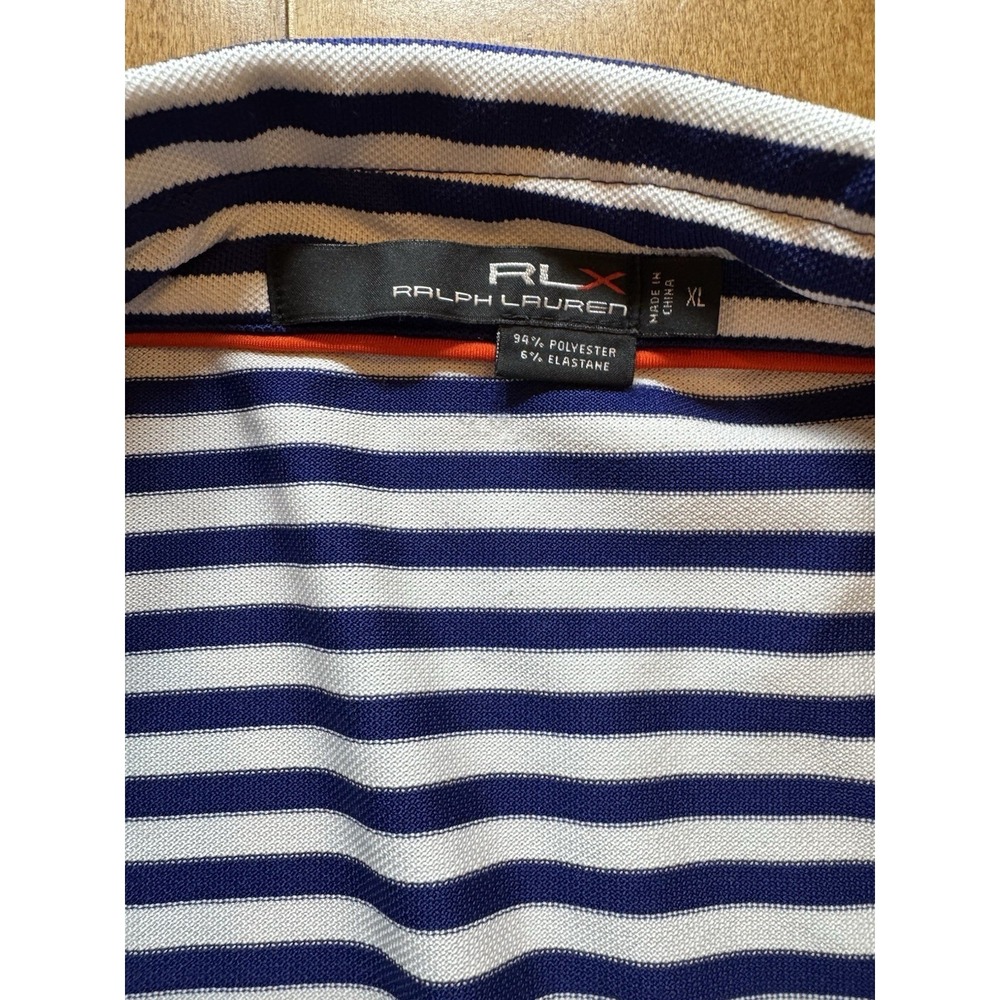 RLX Ralph Lauren Men Kiawah Island Ocean Course Striped Golf Polo‎ Shirt Navy XL - Picture 5 of 5